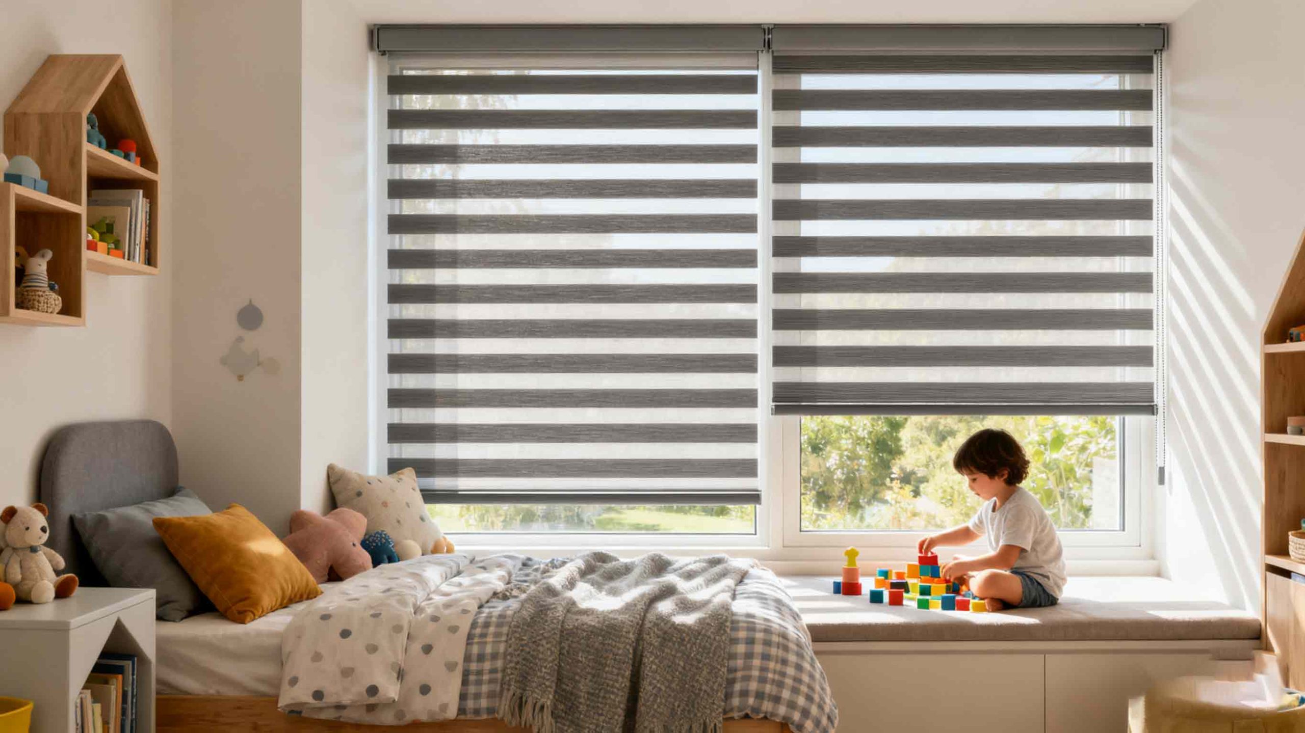 Cordless Zebra Blinds - Easy Lift Spring System | Dosron