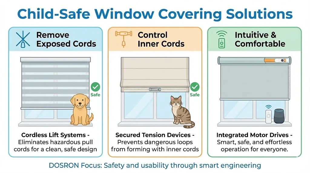 Child safe window covering solutions Child safe window covering solutions