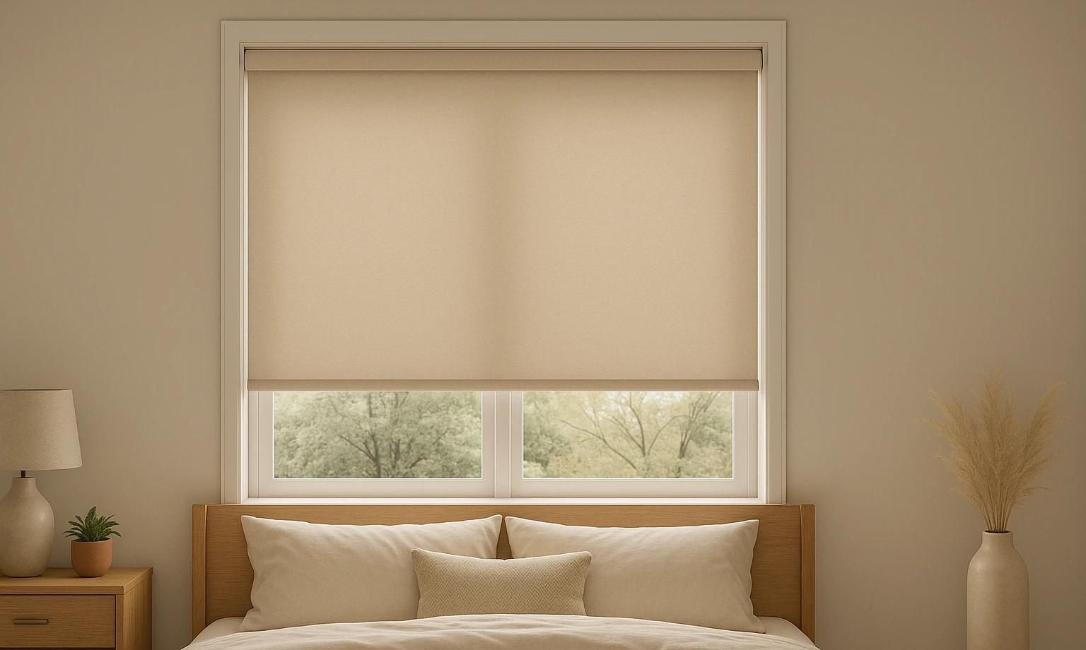 Cordless Roller Blind in Room