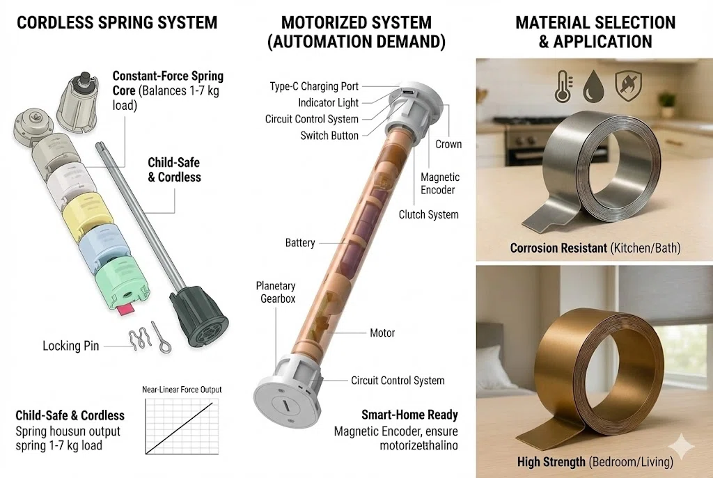 Cordless Spring-Lift Motorized Systems