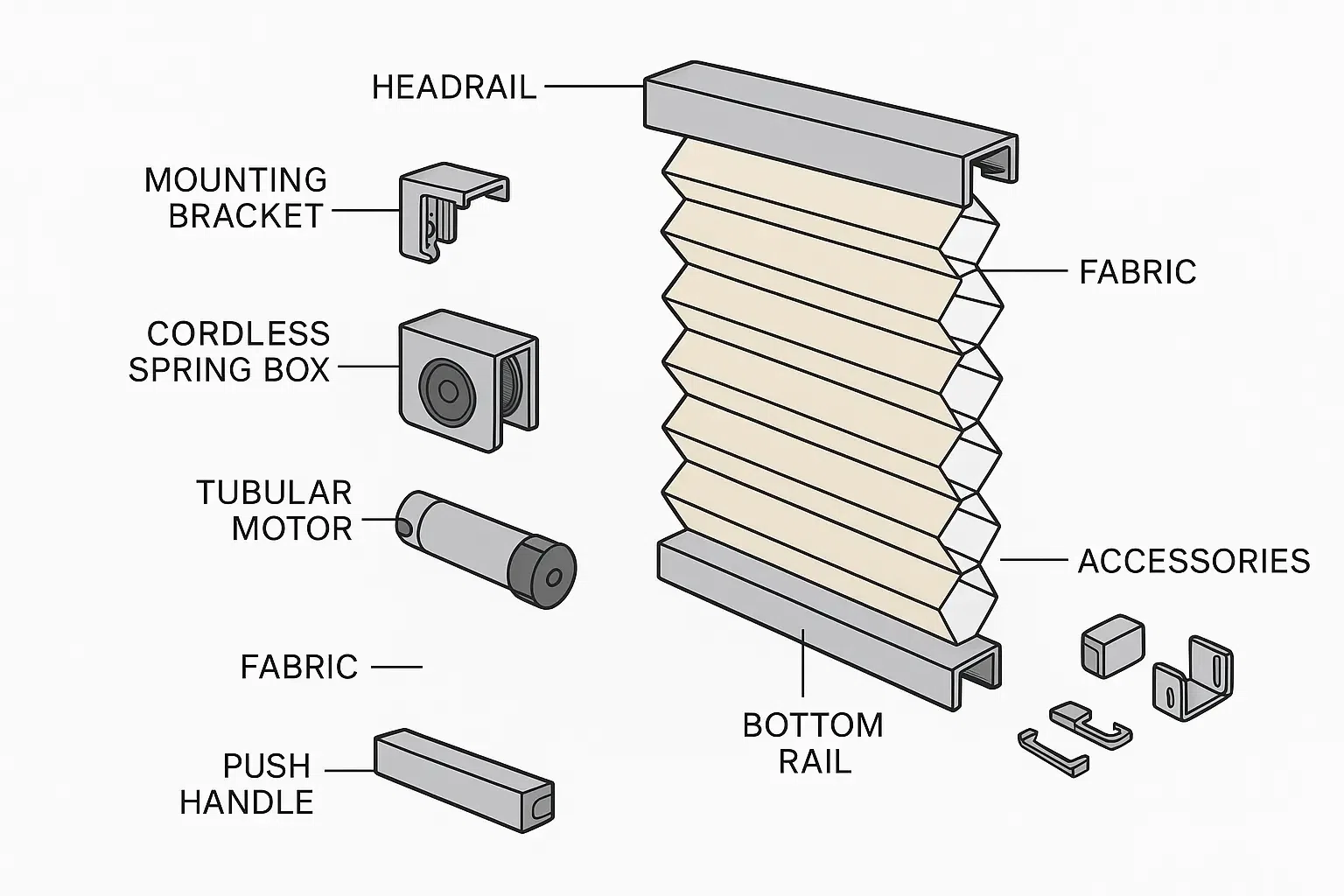 Honeycomb Shade Components for Cordless and Motorized Cellular Blinds | Dosron Cordless Spring Lift for Honeycomb Shades