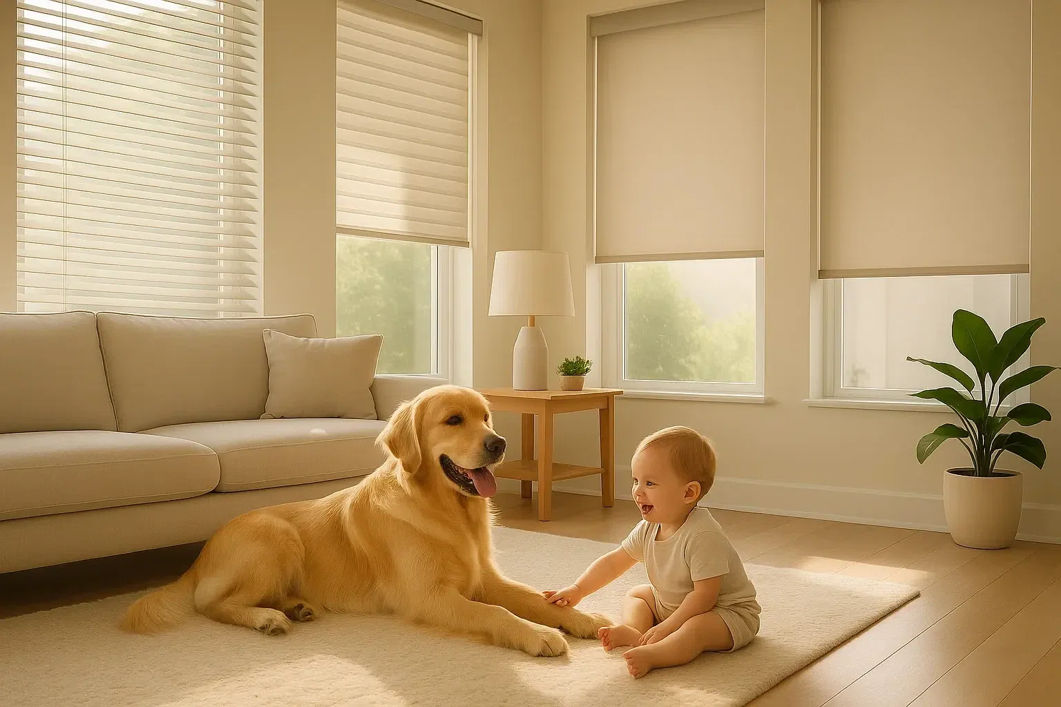 Cordless-lift-systems-system-applicable-to-roller-blind-systems-in-a-modern-living-room