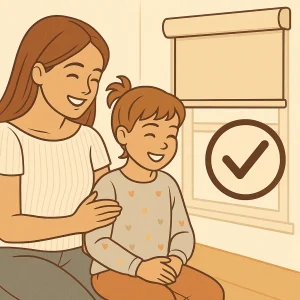 Family with Cordless Blind