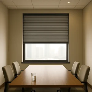 Honeycomb Blind in Meeting Room Honeycomb Blind in Meeting Room
