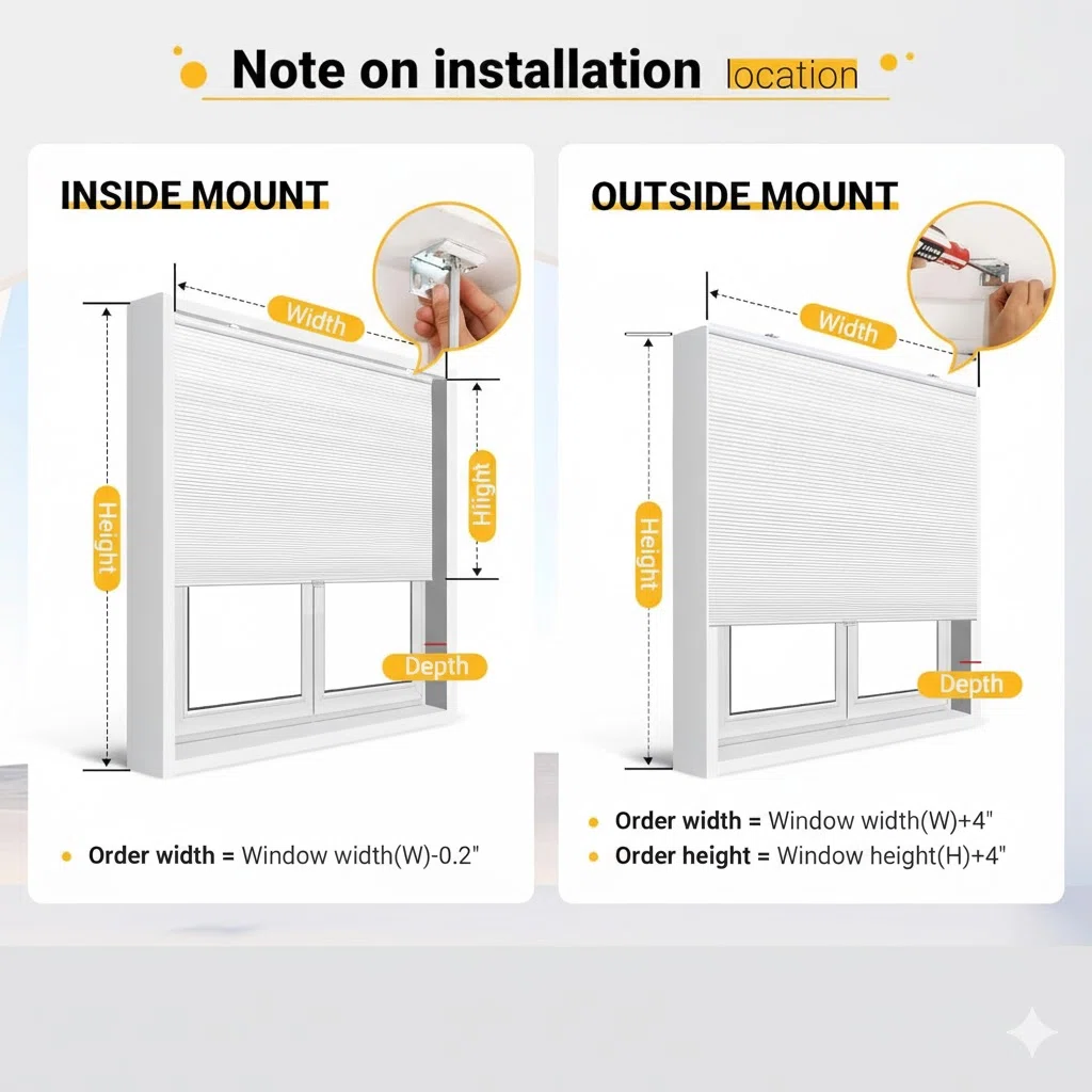 Honeycomb Cordless blind installation