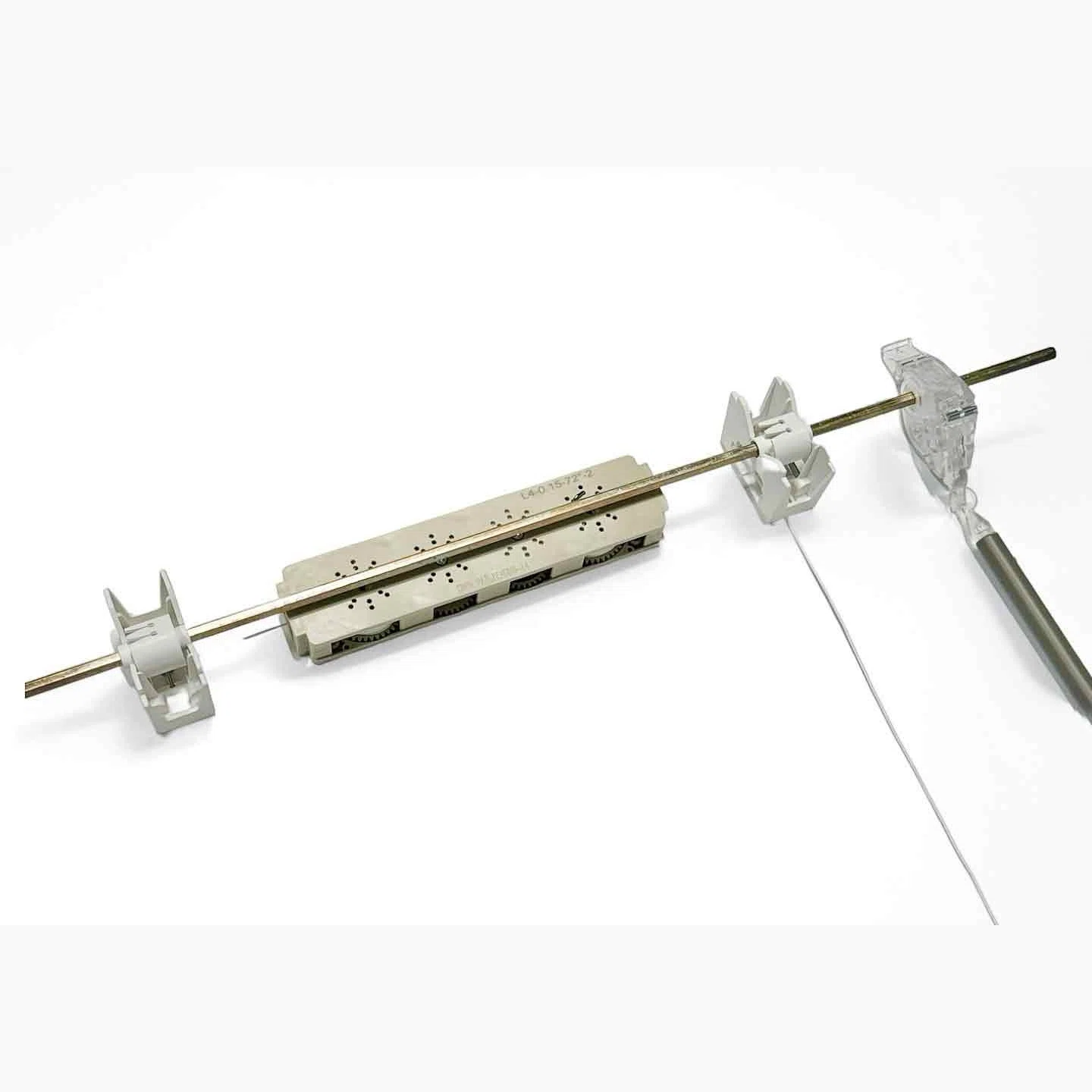 Exploded view of motorized louver accessories and spring systems