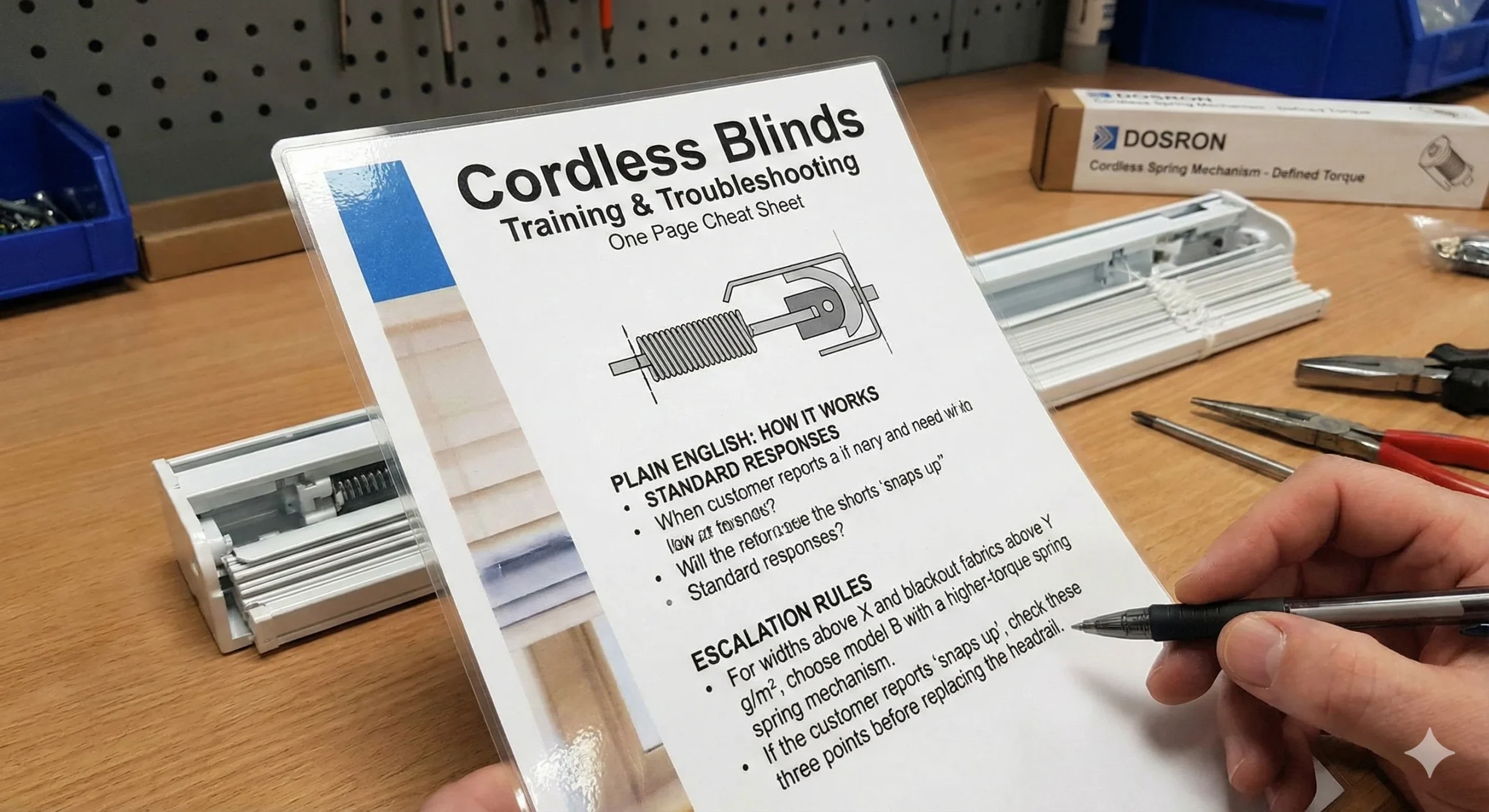 Sales-Support-Teams-Reviewing-Cordless-Blind-Cheat-Sheets-scaled