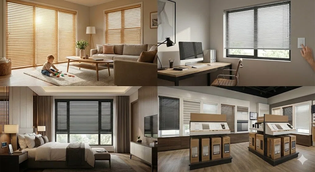 Hybrid Cordless Spring and Motor Kit for Venetian Blinds | Dosron Typical-Applications-for-DOSRON-Hybrid-Venetian-Systems
