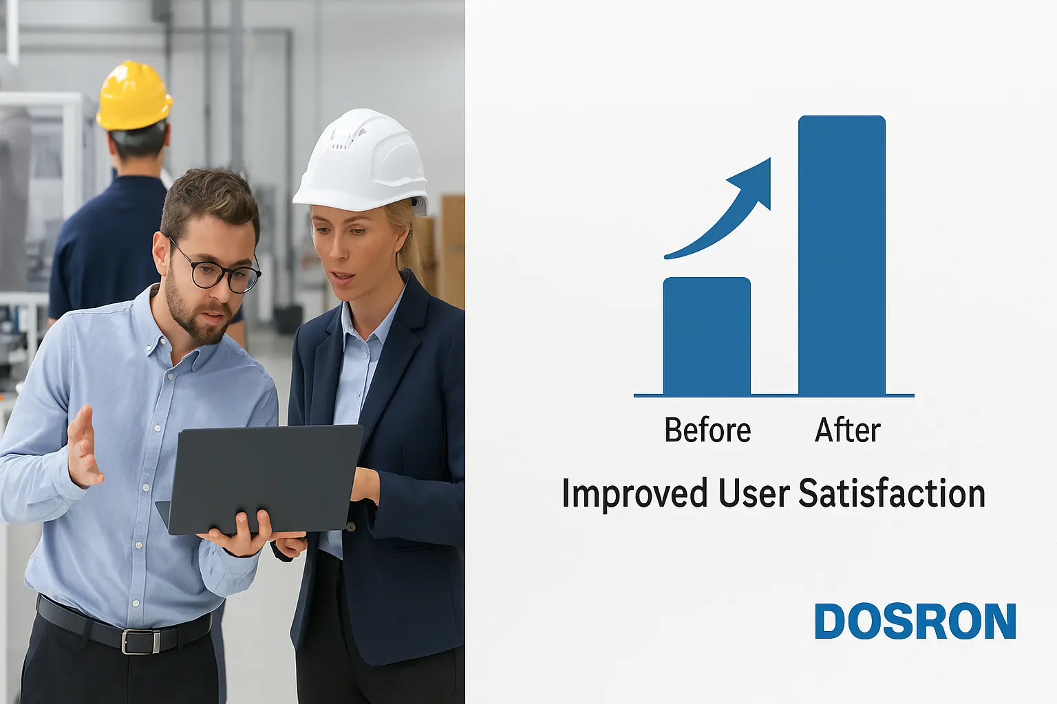 chart or testimonial layout showing improved user satisfaction