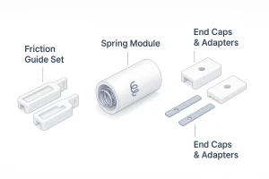 Factory Price Cordless Custom Interior Aluminum Mini Blinds Spring Components System | Dosron Kit parts reference photo